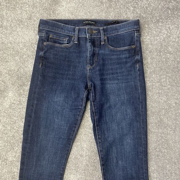 Banana Republic Jeans Womens 27 Skinny Dark Wash Stretch Denim Pants Blue Casual - Picture 2 of 12